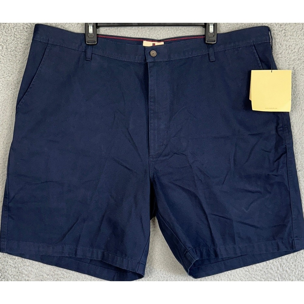 NEW Woolrich Shorts Mens 42 Deep Navy Chino Flat Front Casual Utility Pocket